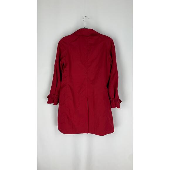 Elie Tahari Double Breasted Trench Coat Jacket Womens Small Red - Picture 10 of 12